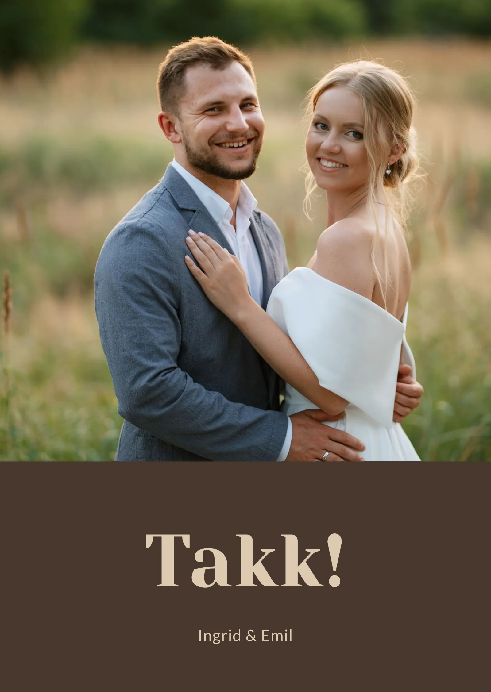 Takkekort til bryllup - Hazel