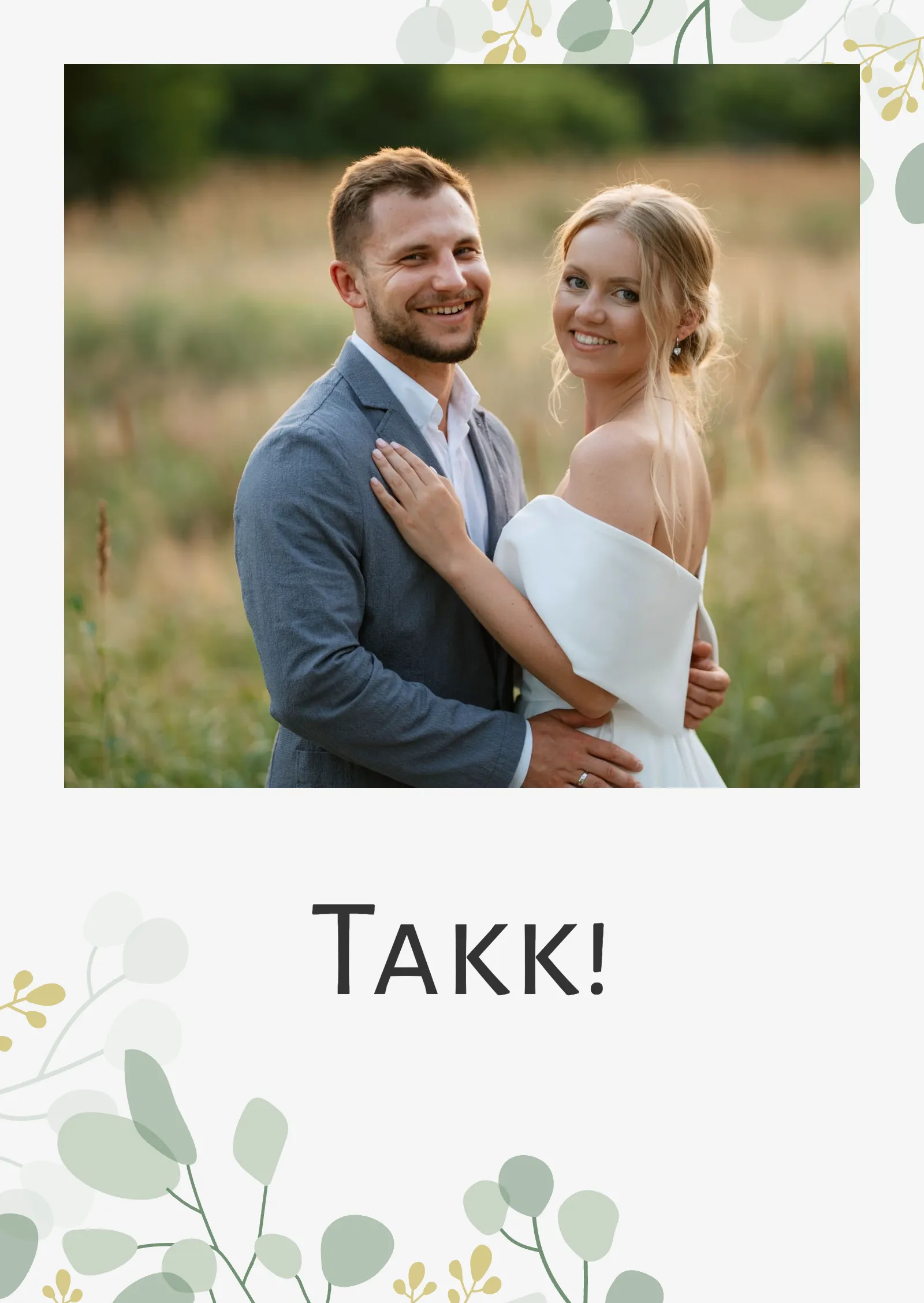 Takkekort til bryllup - Meadow