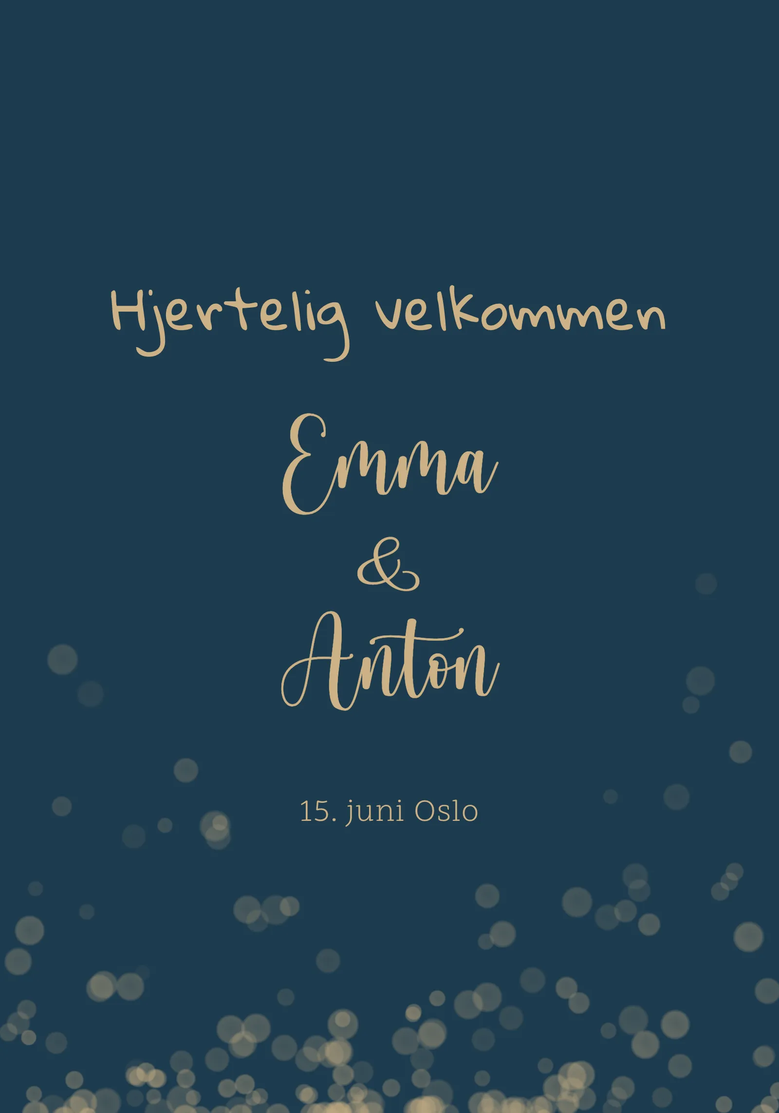 Velkomstskilt til bryllup - Afterglow