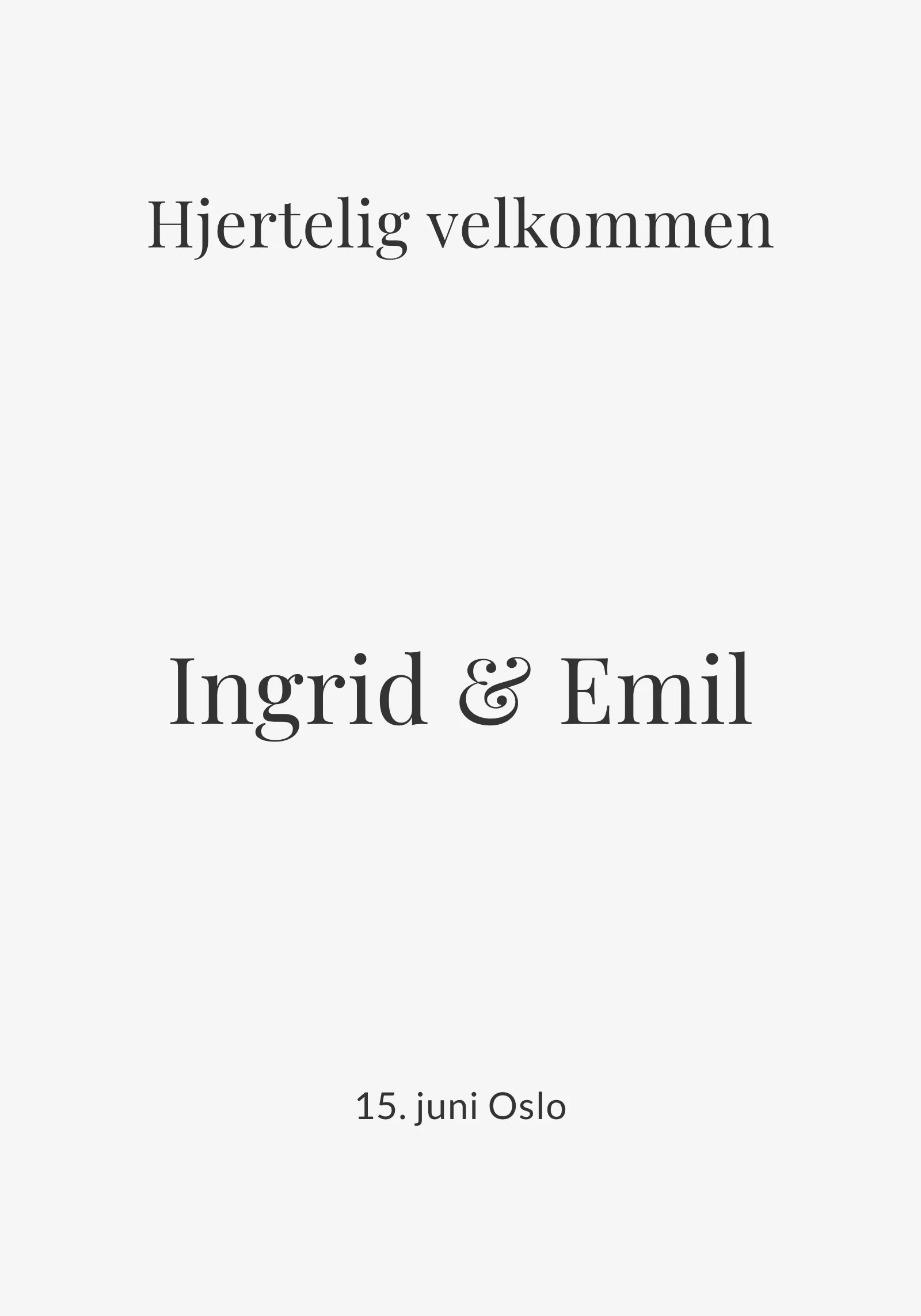 Velkomstskilt til bryllup - Editorial