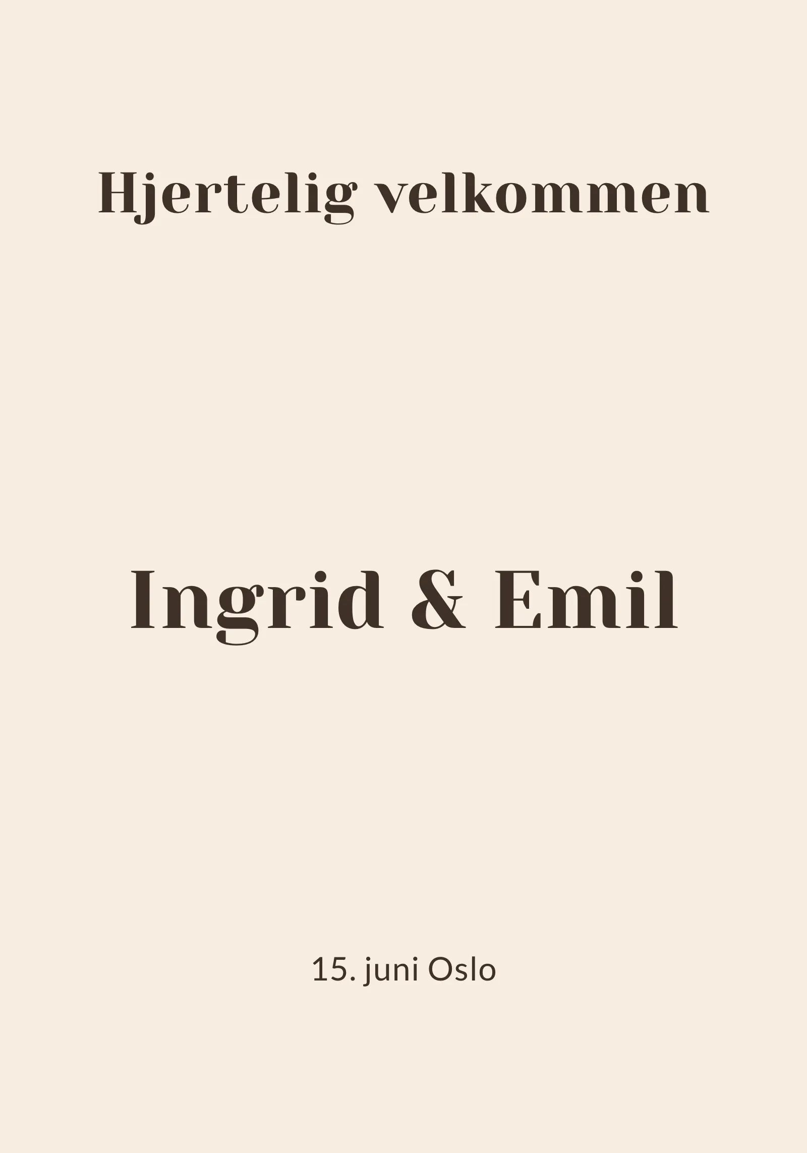Velkomstskilt til bryllup - Hazel