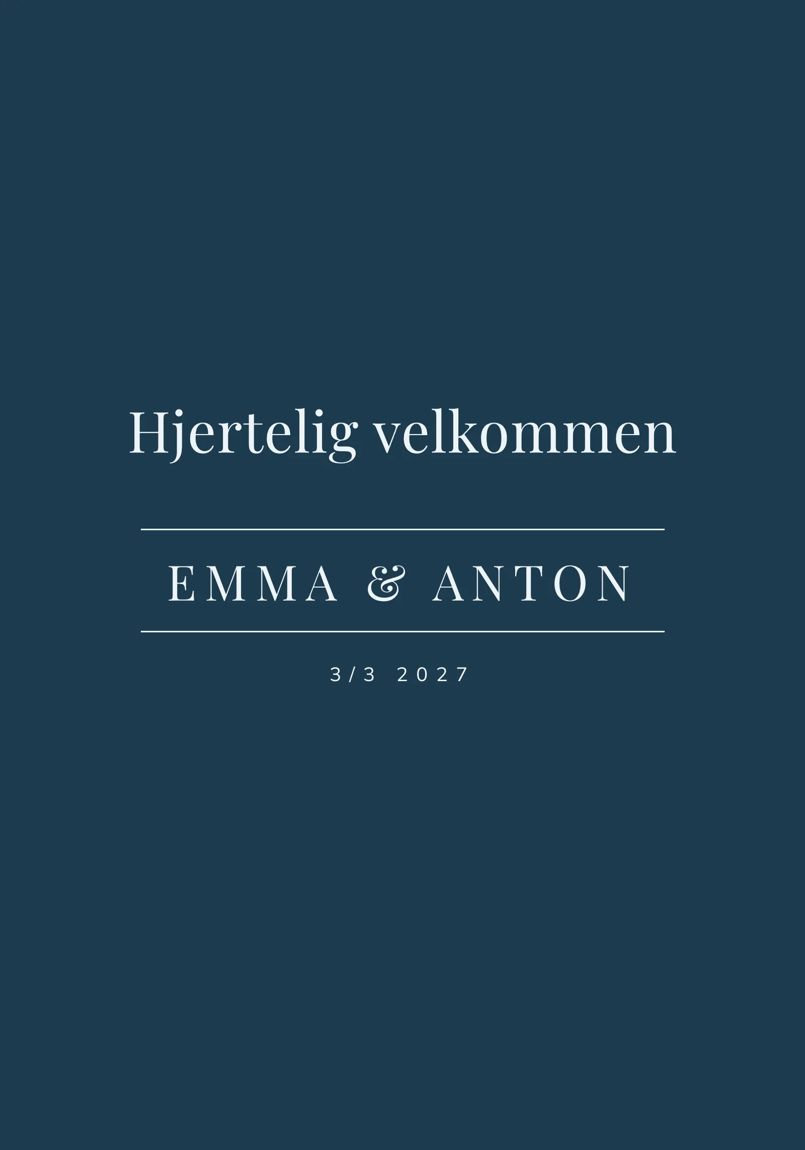 Velkomstskilt til bryllup - Monarch