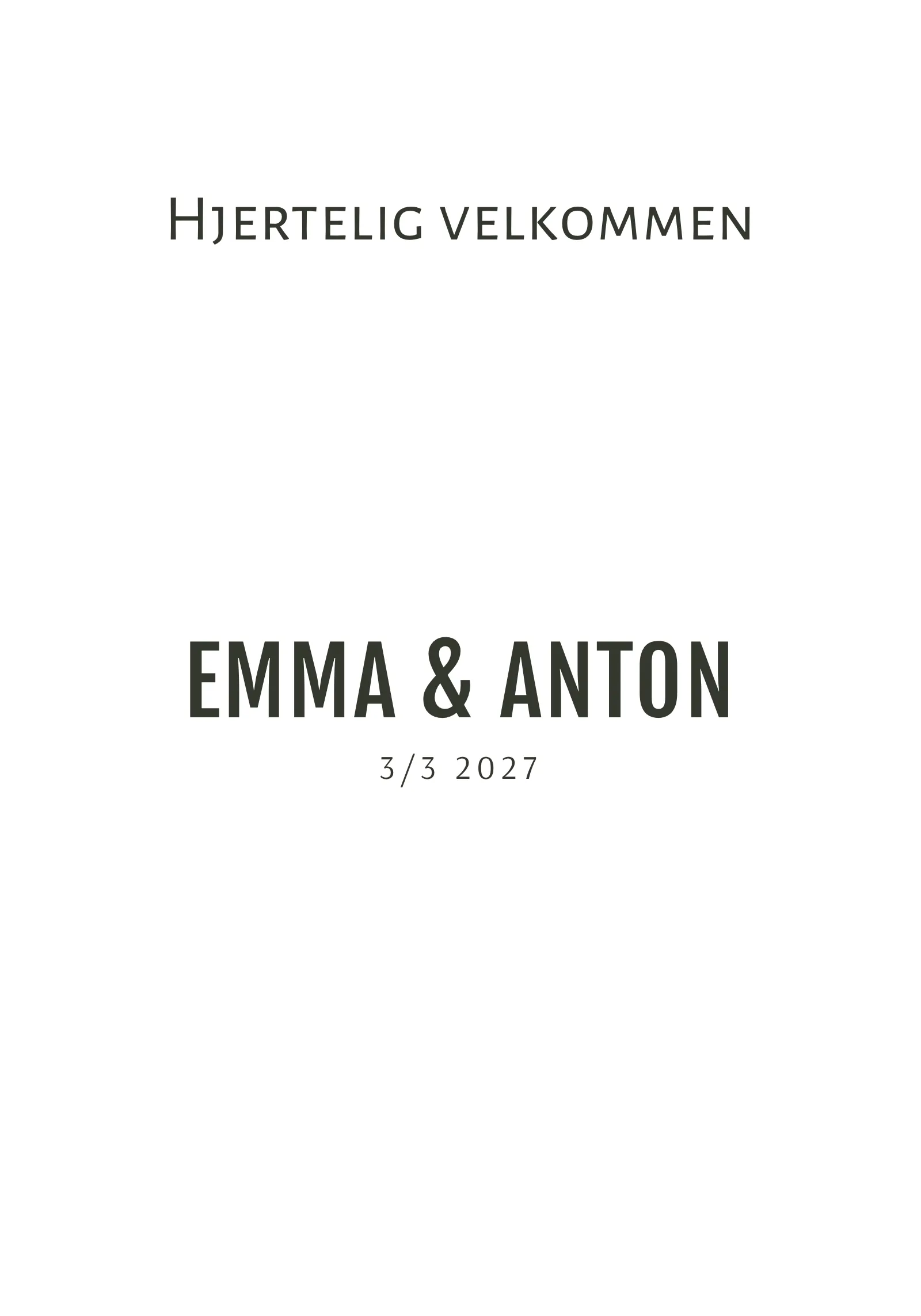 Velkomstskilt til bryllup - Toast