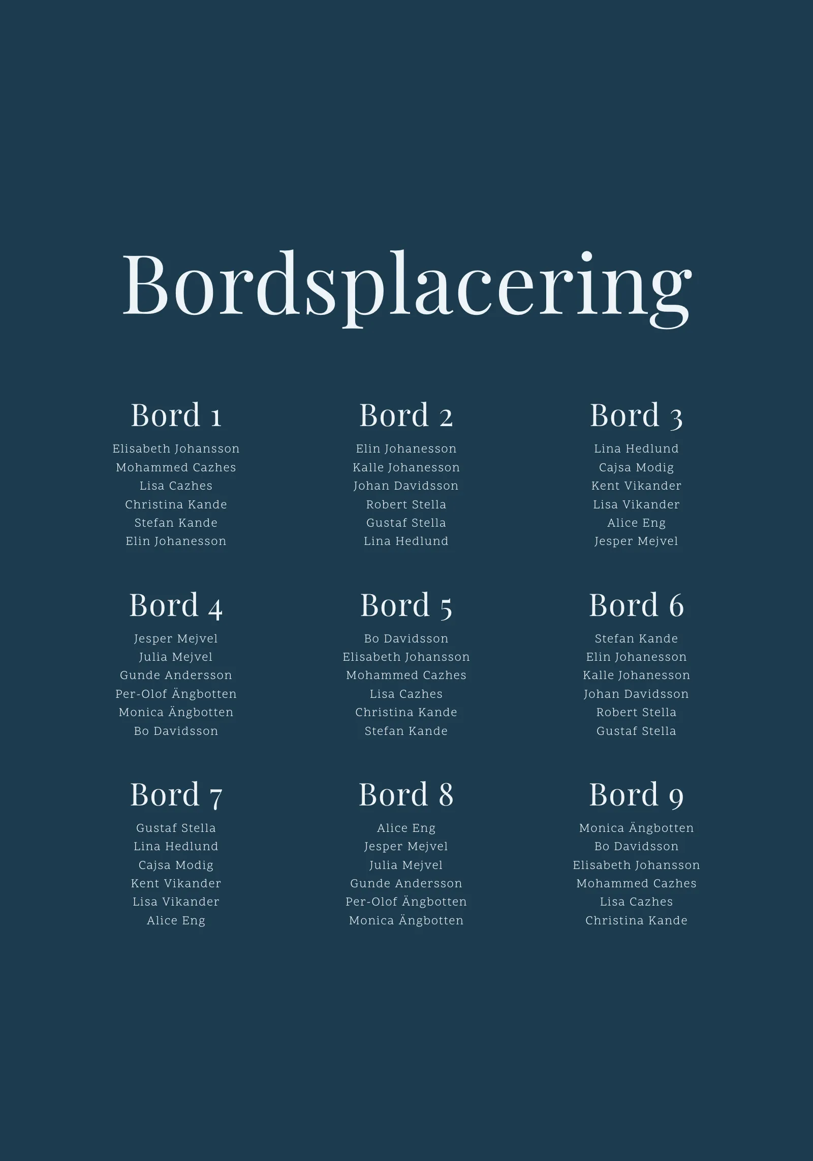 Bordsplaceringsskylt - Monarch