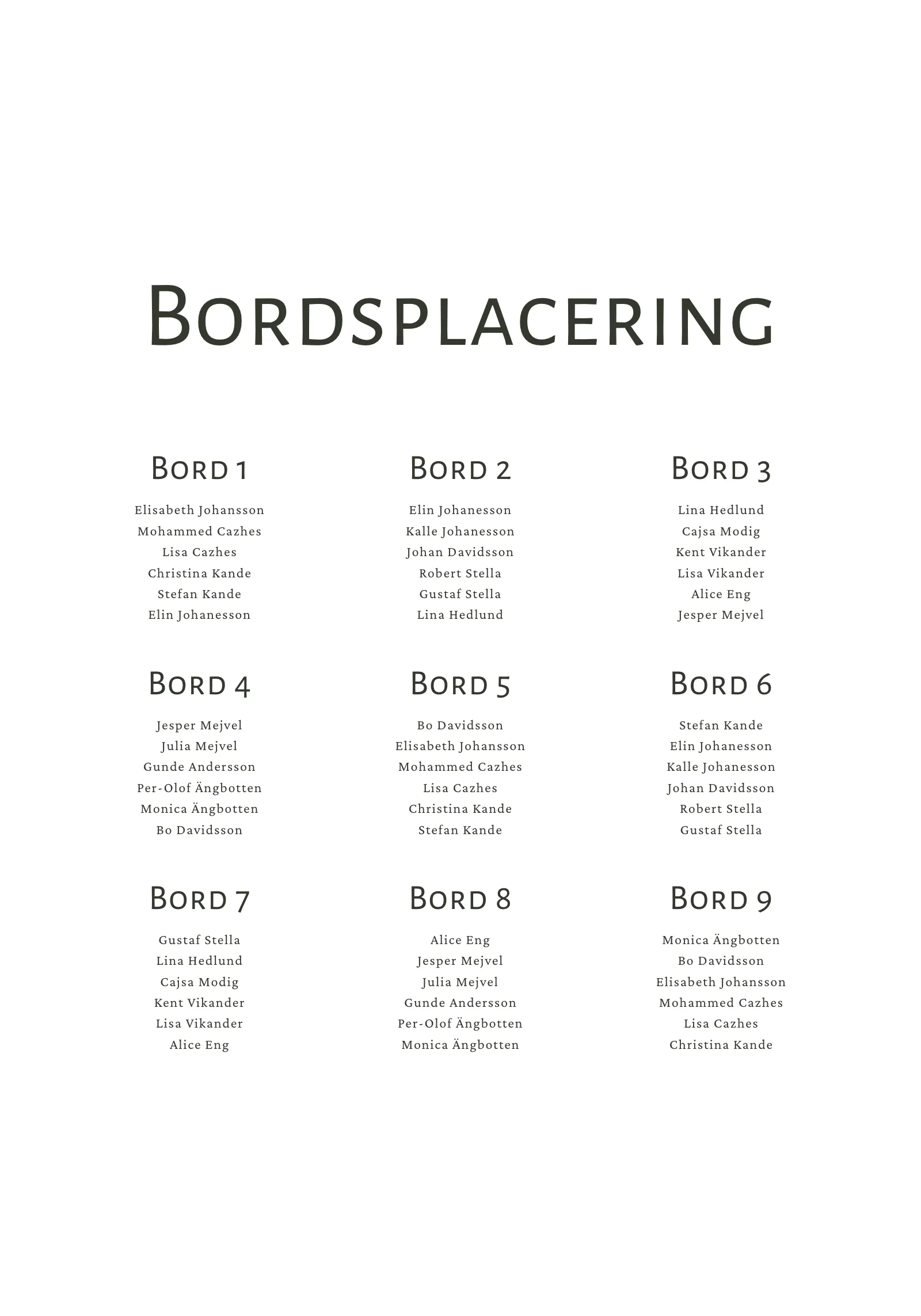 Bordsplaceringsskylt - Toast