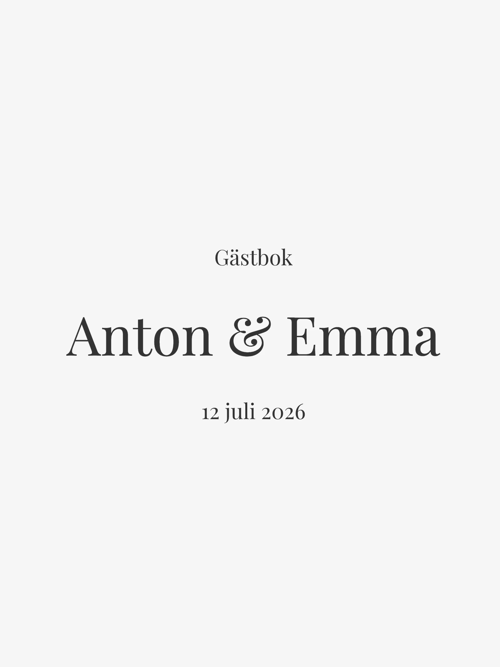 Gästbok bröllop - Editorial