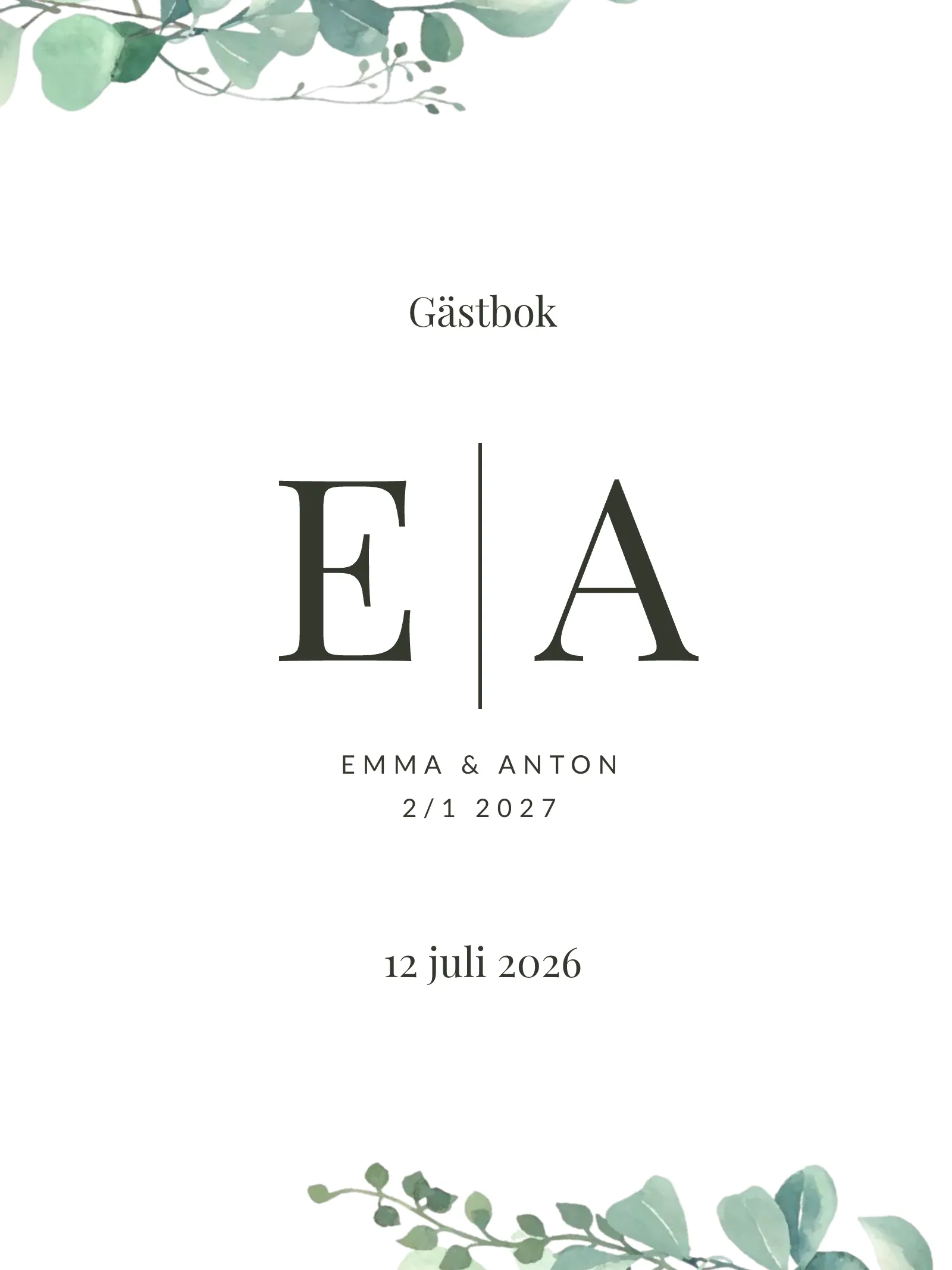 Gästbok bröllop - Flora