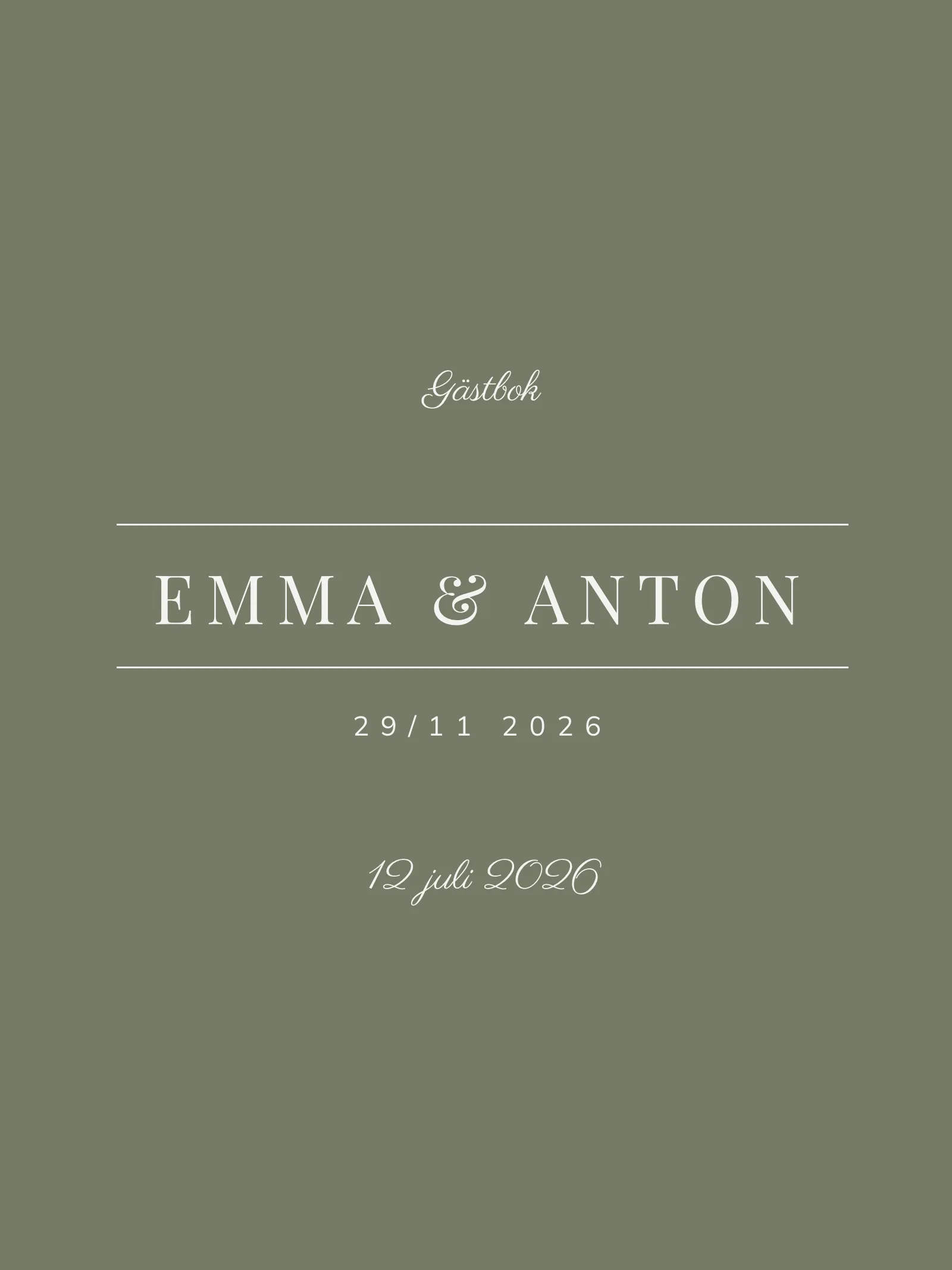 Gästbok bröllop - Moss