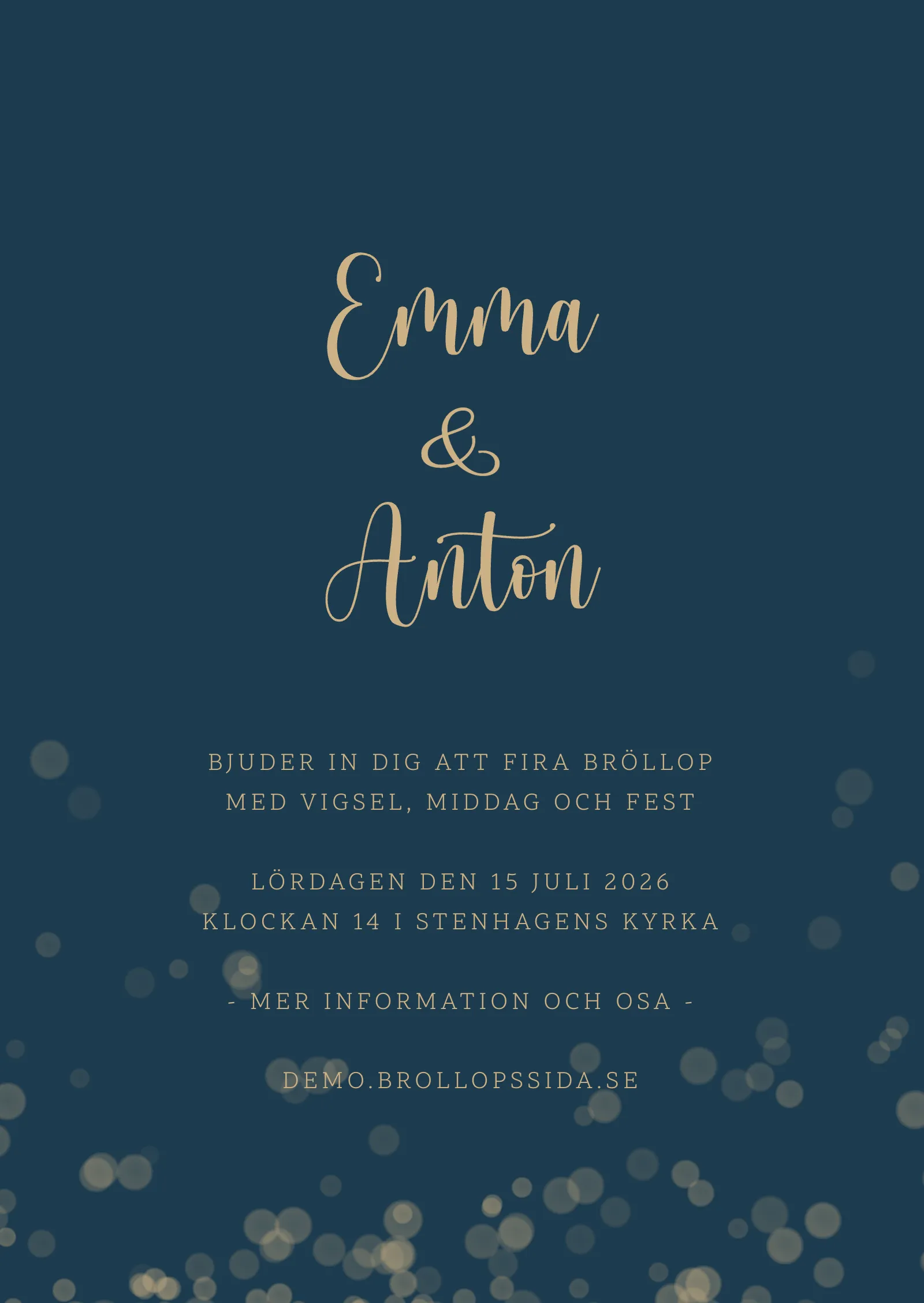 Inbjudningskort bröllop - Afterglow