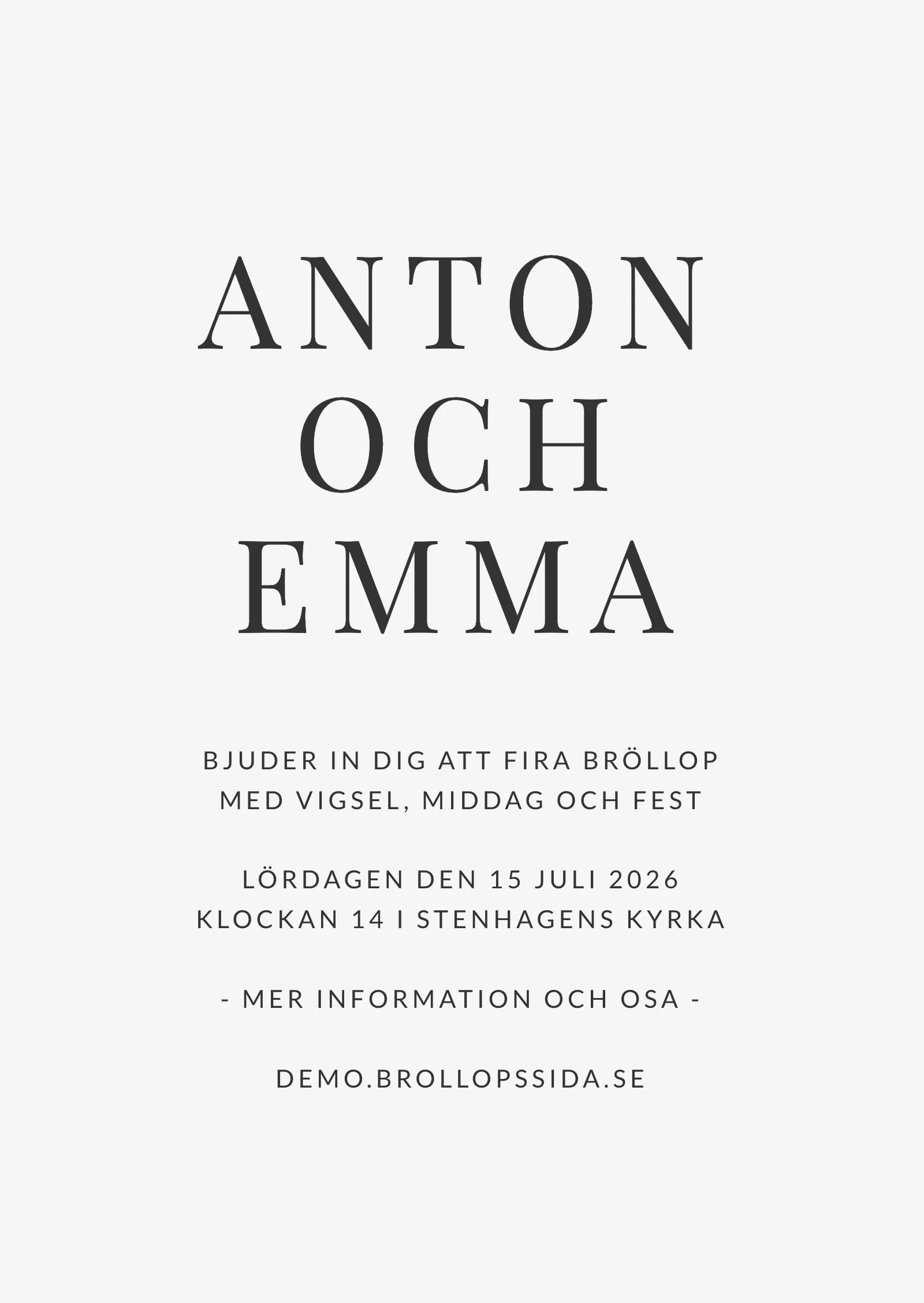 Inbjudningskort bröllop - Editorial
