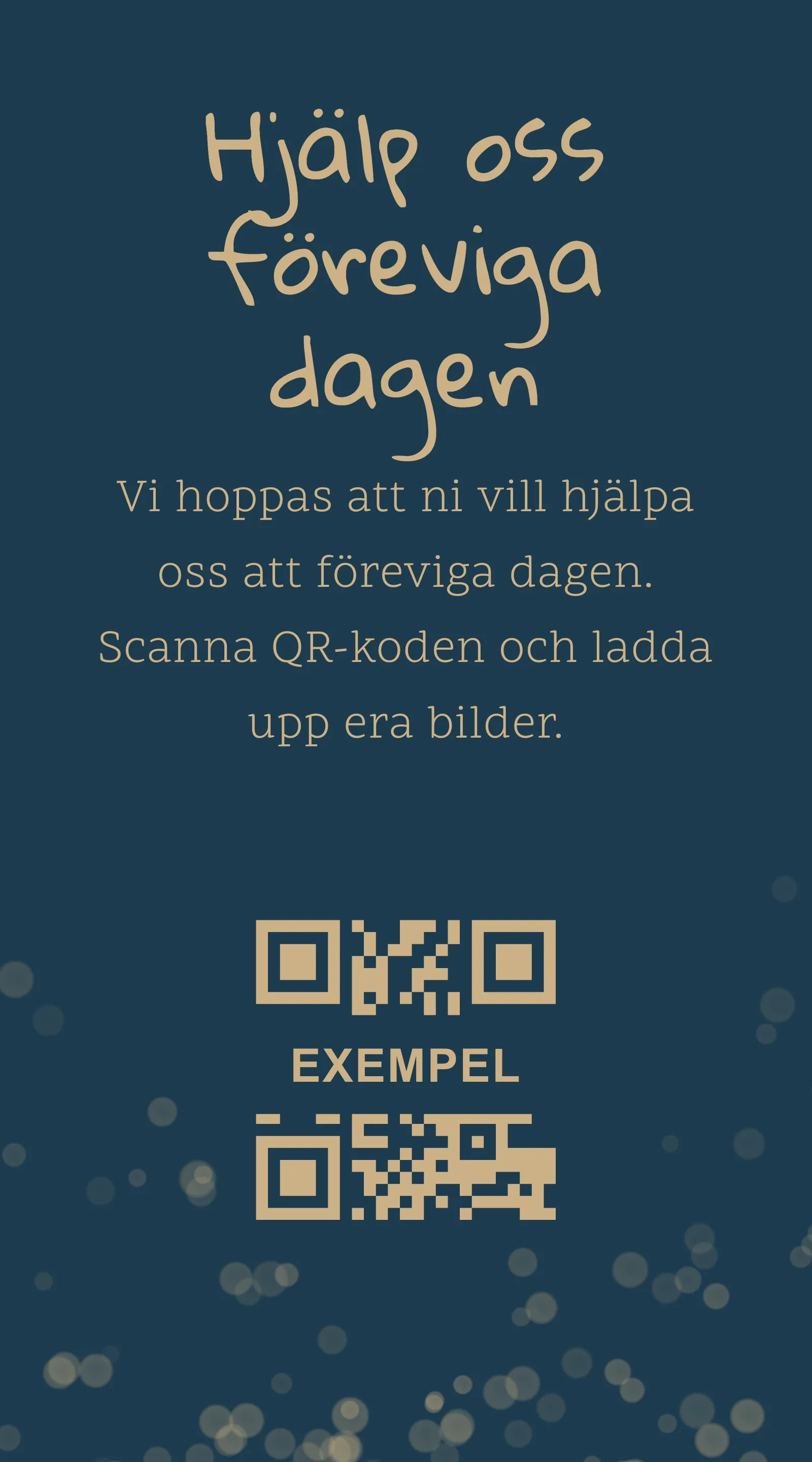 QR-kort för gästbilder - Afterglow