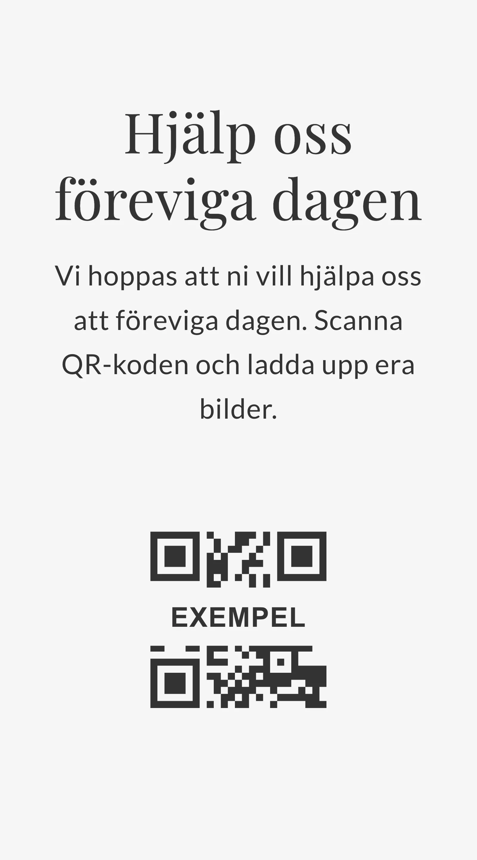 QR-kort för gästbilder - Editorial