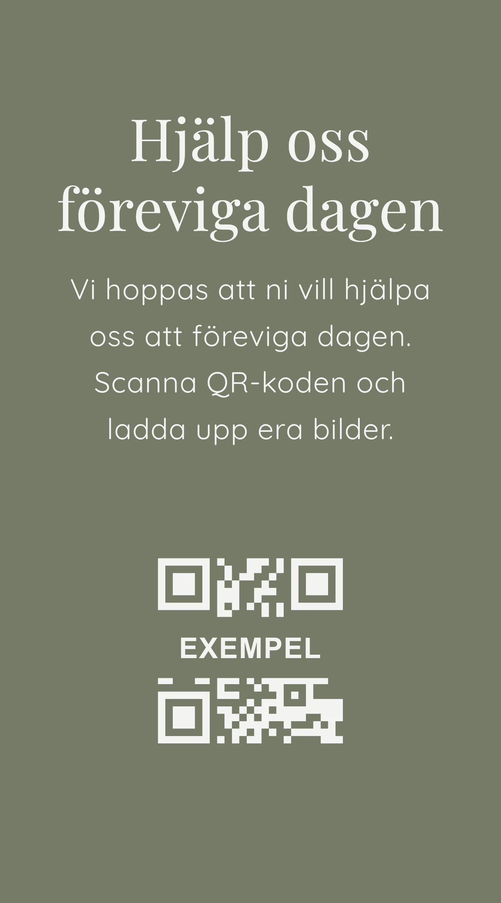 QR-kort för gästbilder - Grönt och stilrent