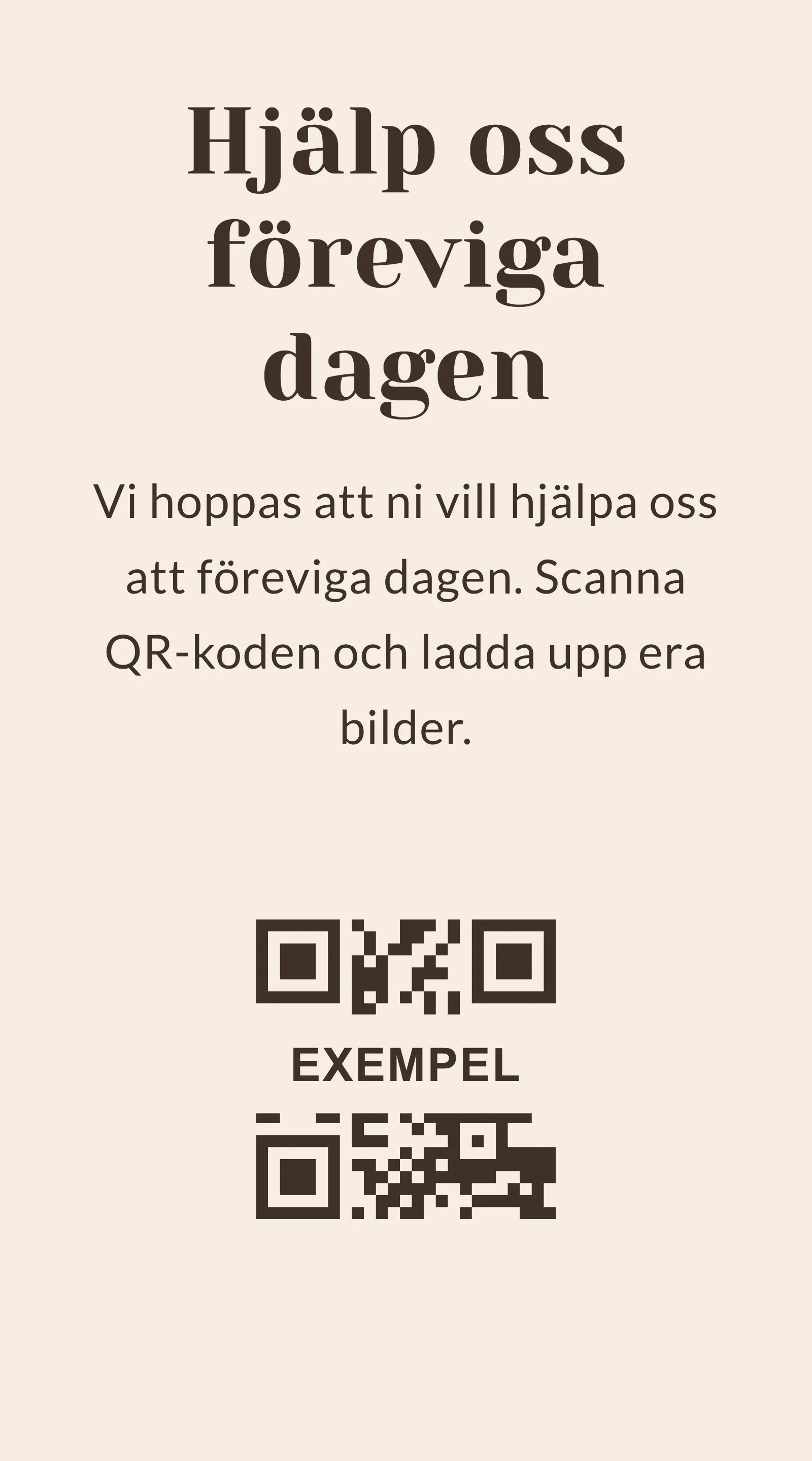 QR-kort för gästbilder - Hazel