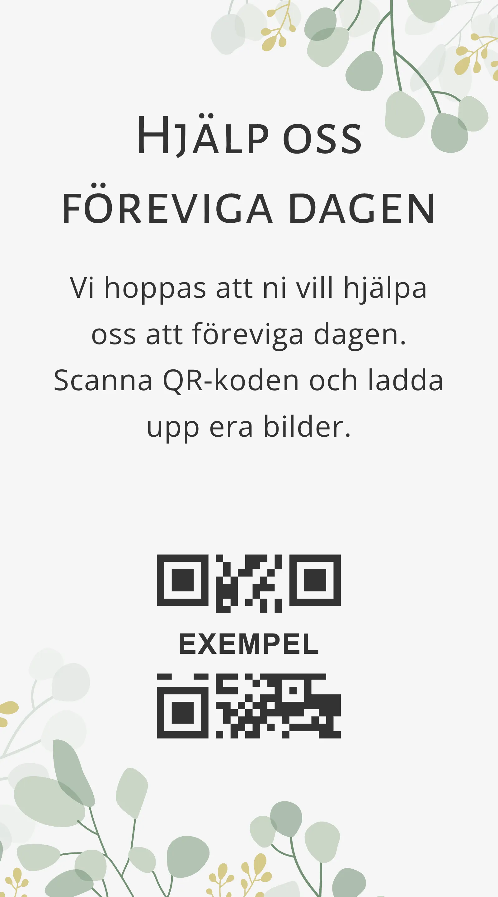 QR-kort för gästbilder - Meadow
