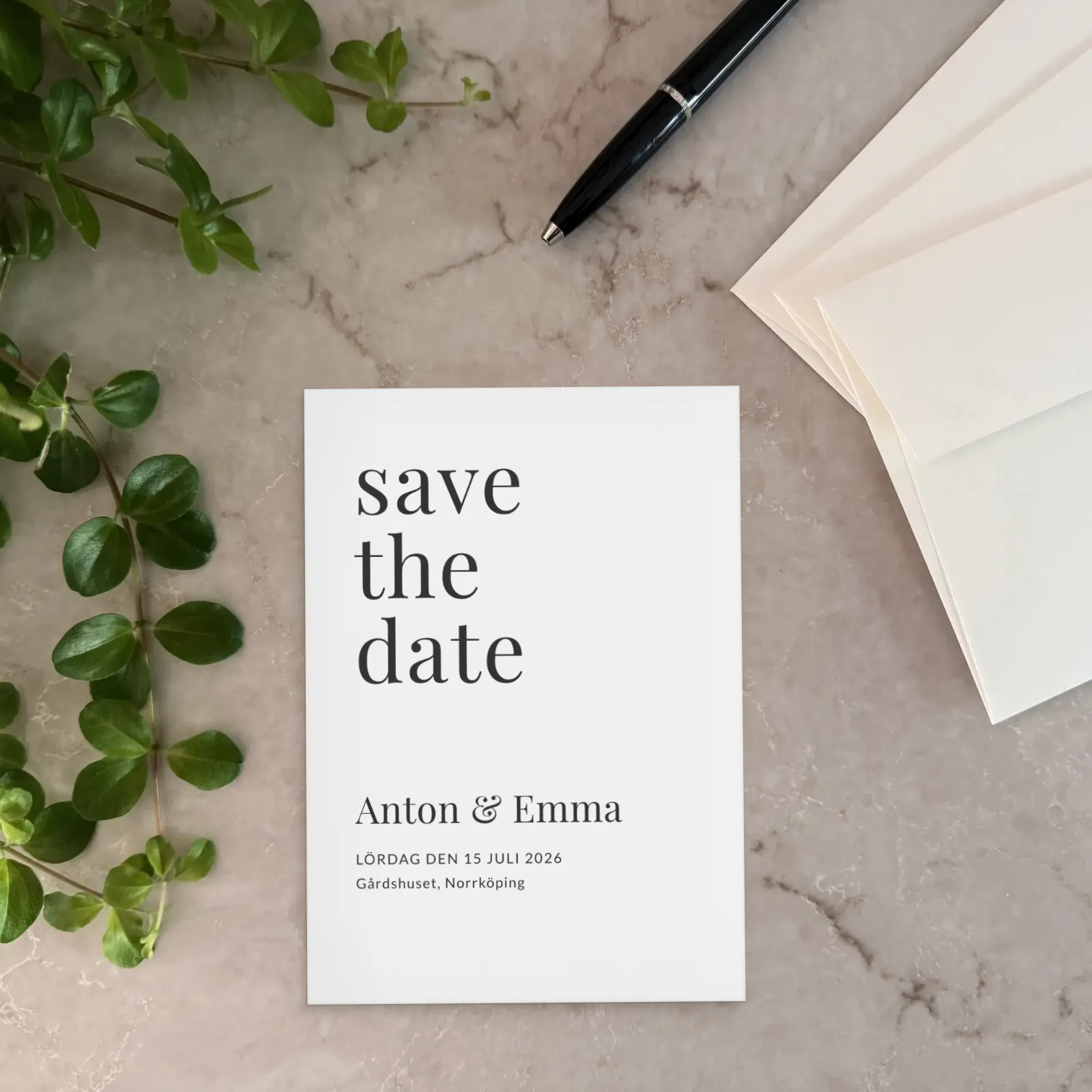 Save the date-kort - Editorial