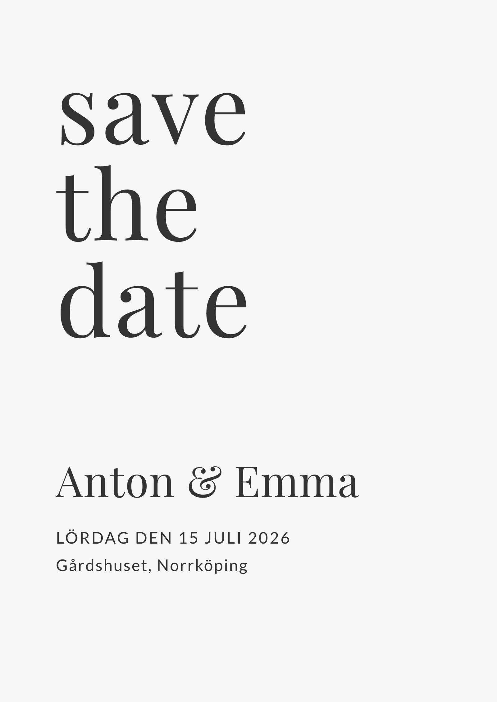 Save the date-kort - Editorial