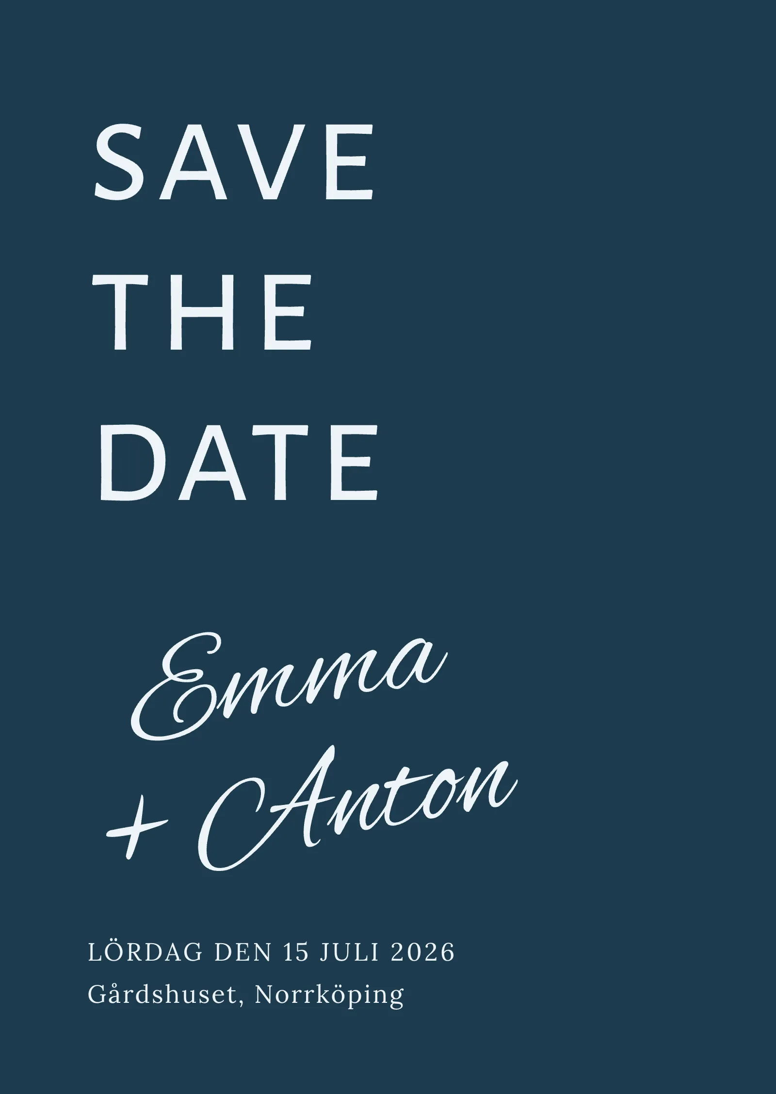 Save the date-kort - Elegant men festligt