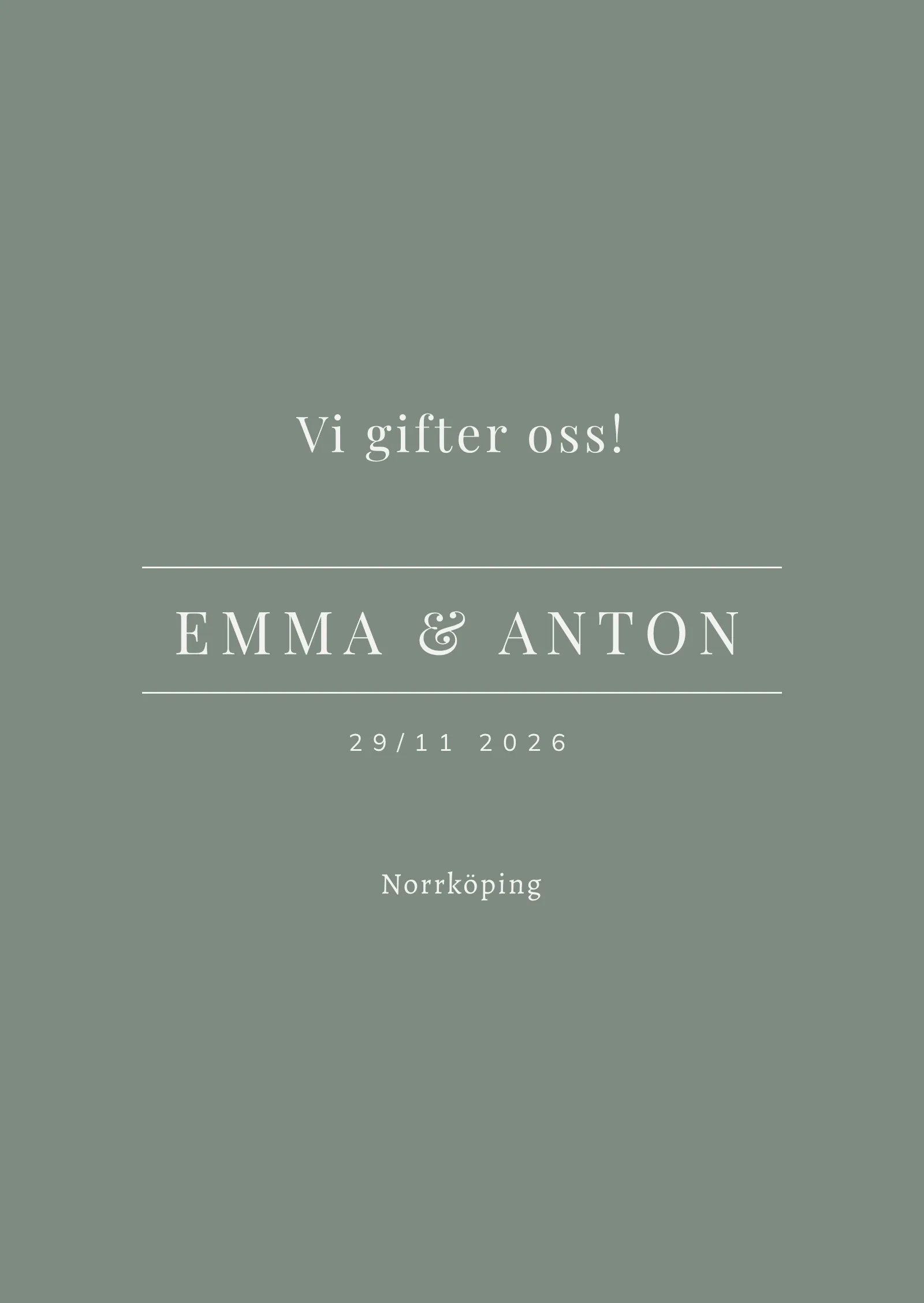 Save the date-kort - Grönt och elegant