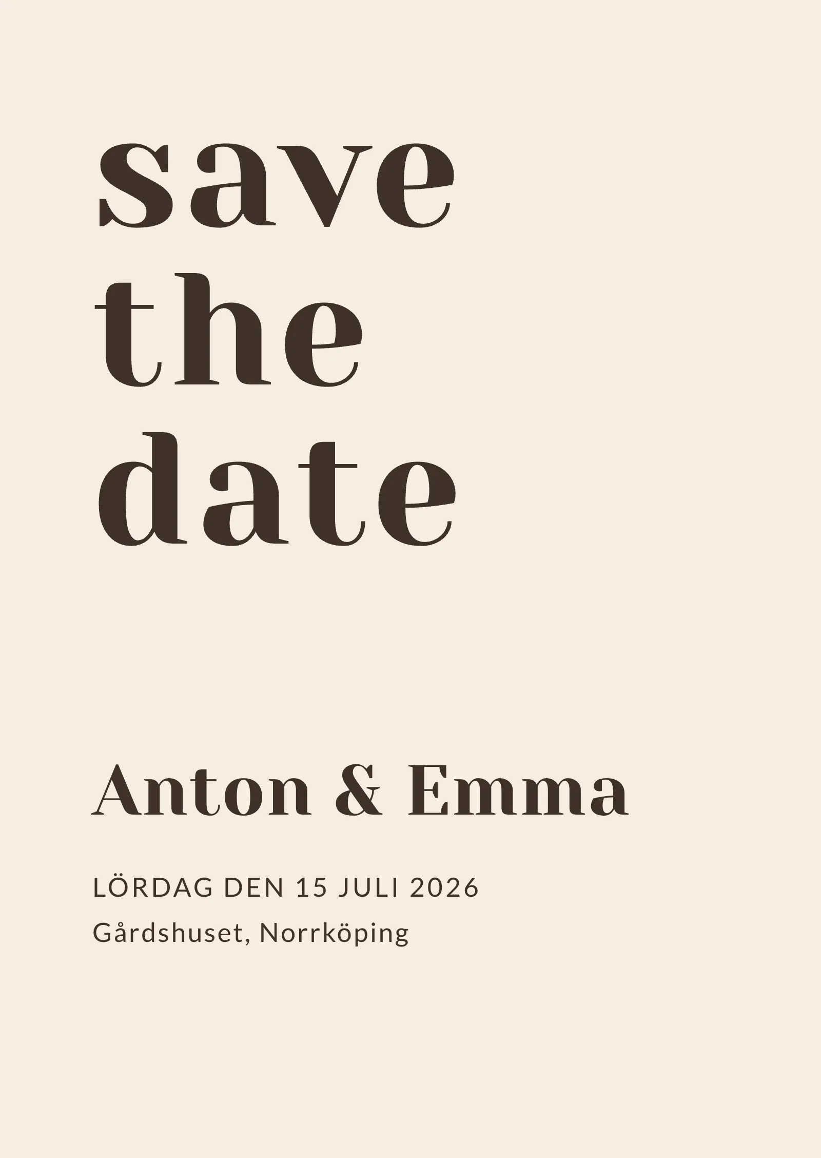 Save the date-kort - Hazel