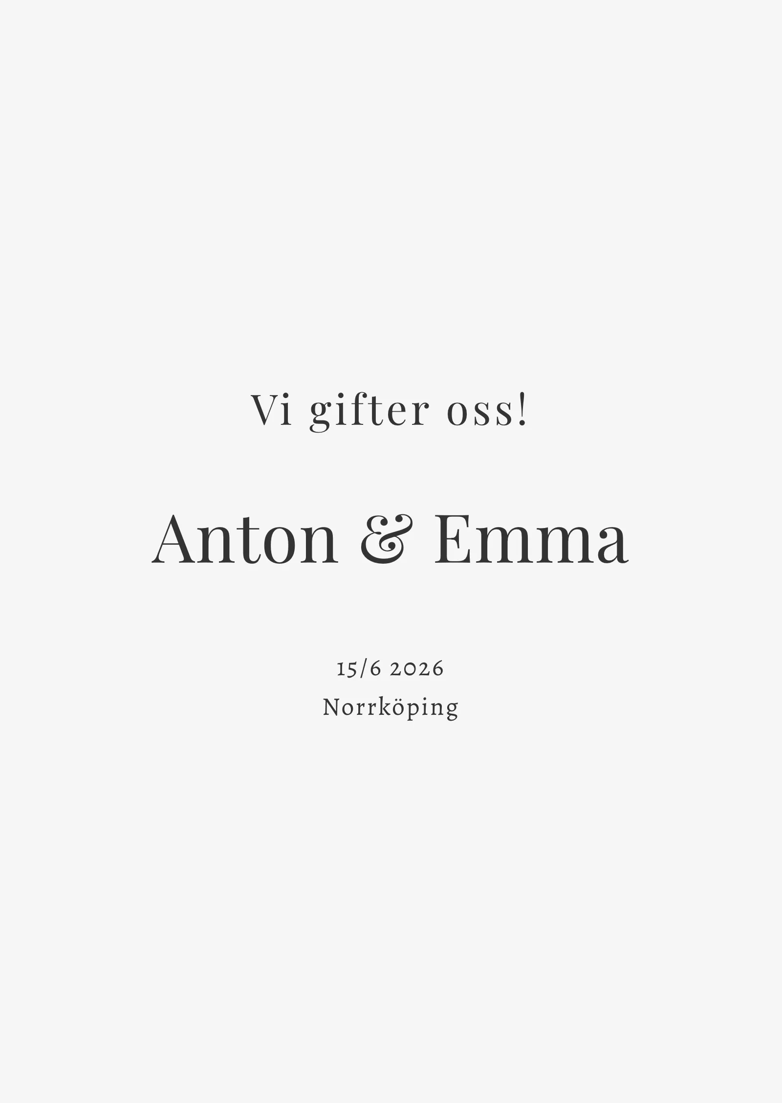 Save the date-kort - Minimalistiskt
