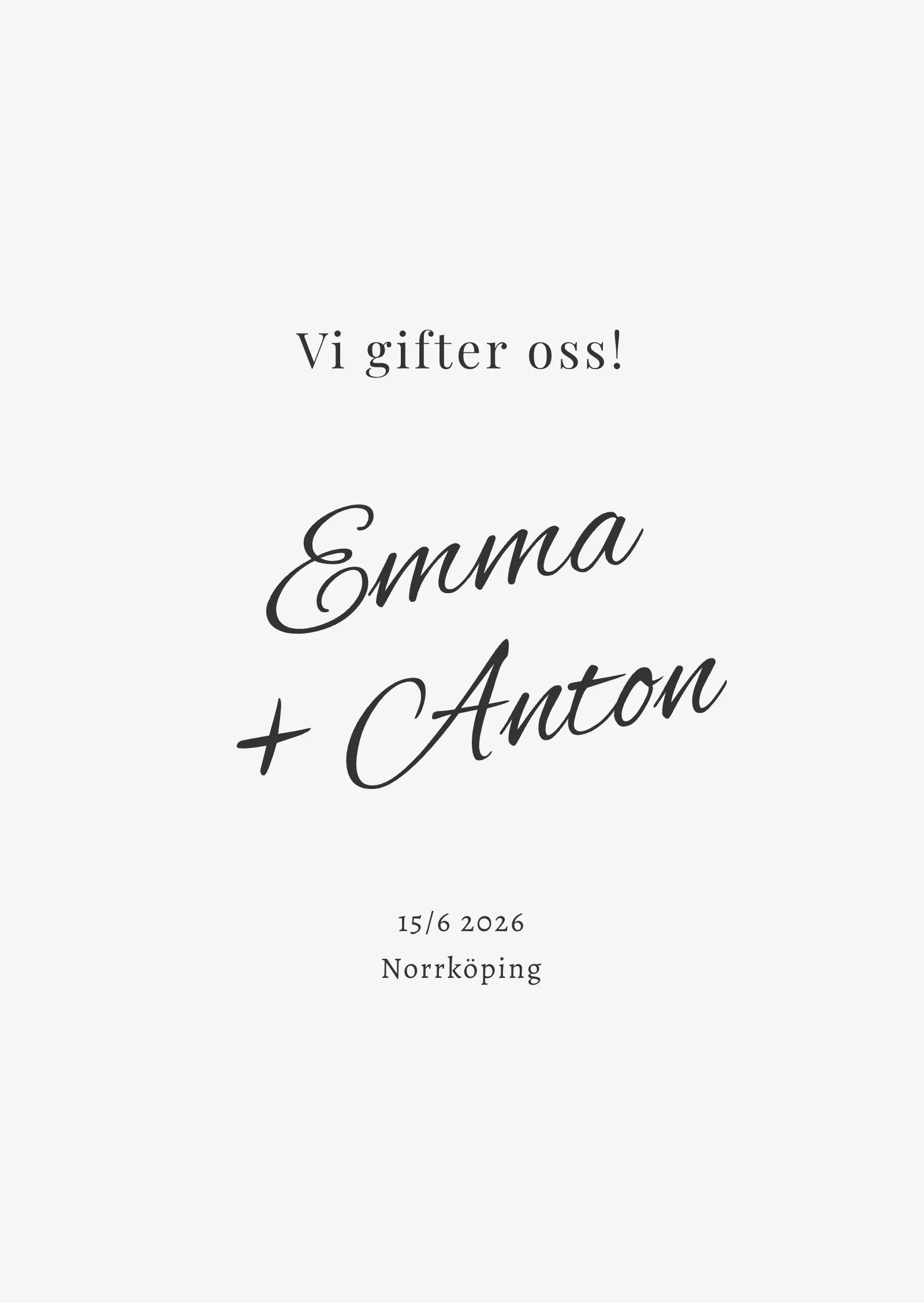 Save the date-kort - Minimalistiskt och snyggt