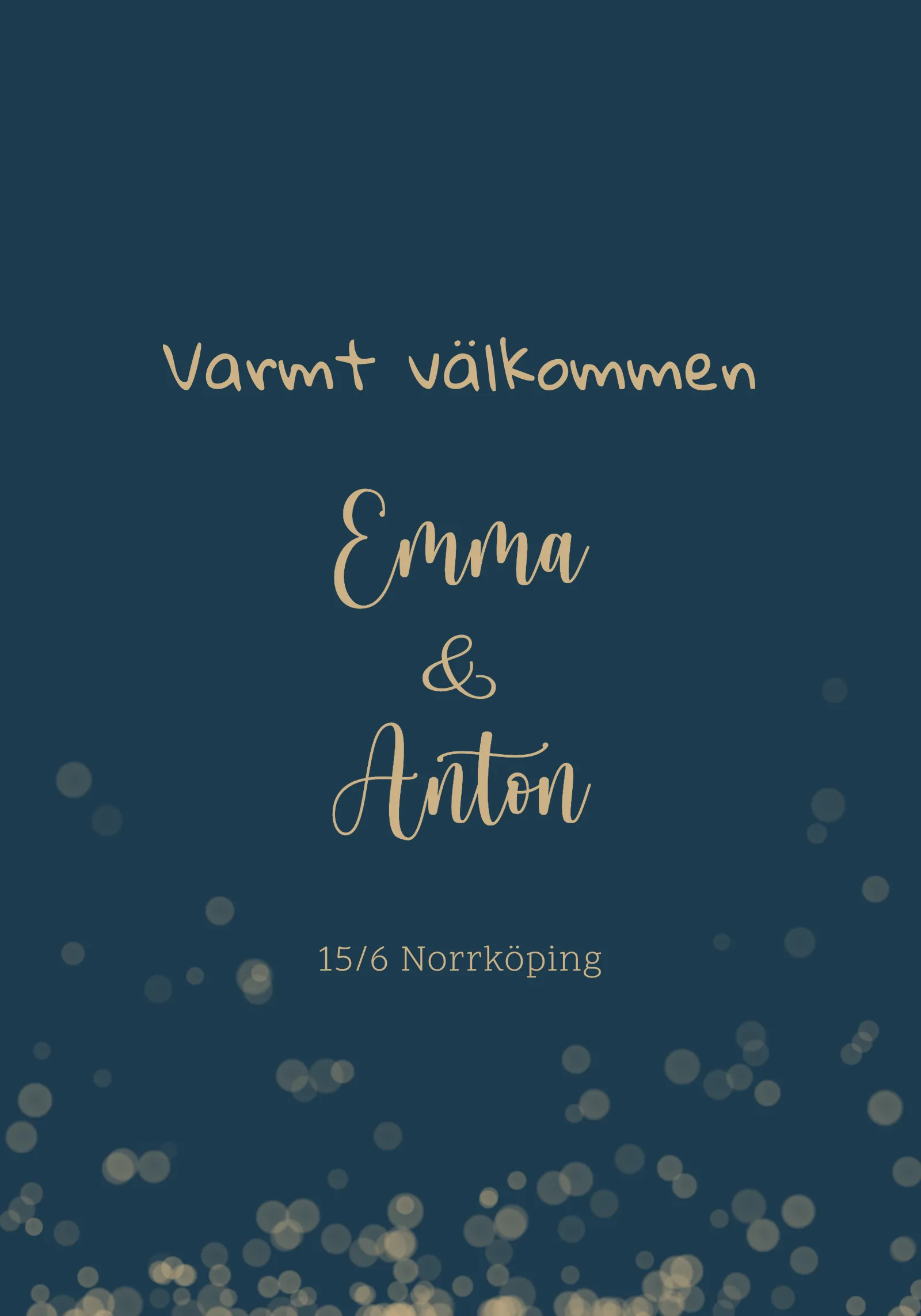 Välkomstskylt till bröllop - Afterglow