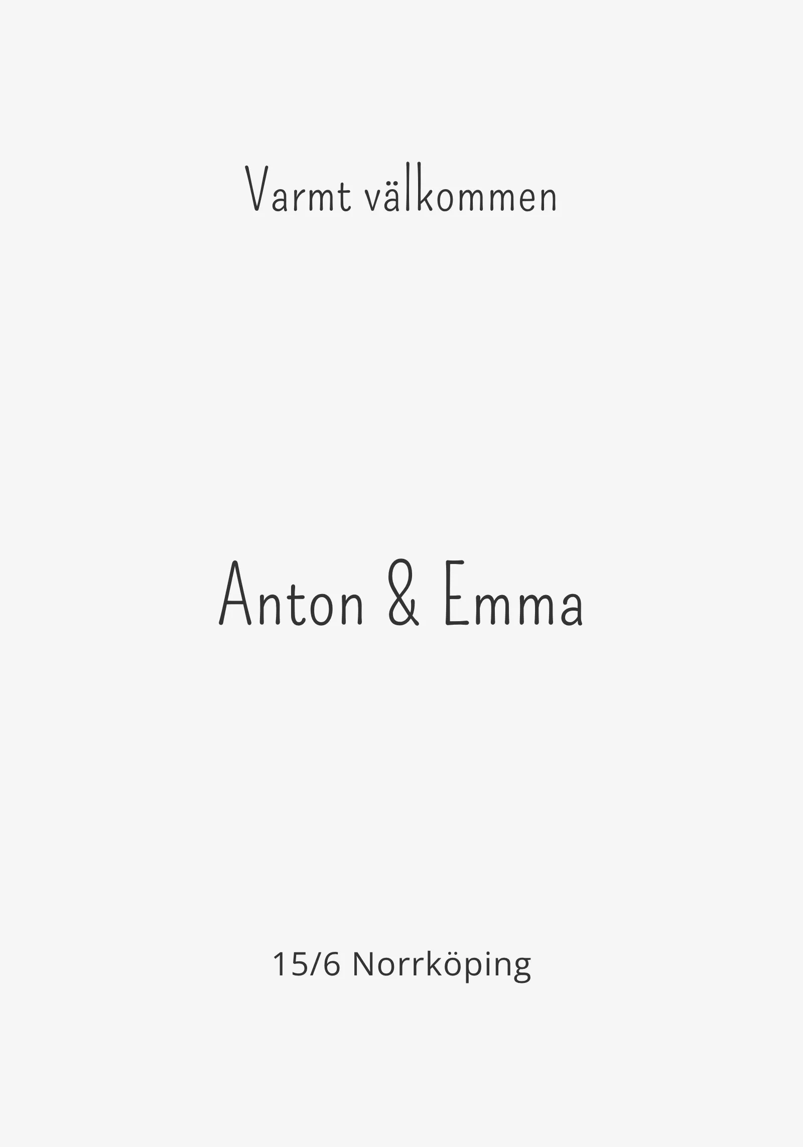 Välkomstskylt till bröllop - Feather