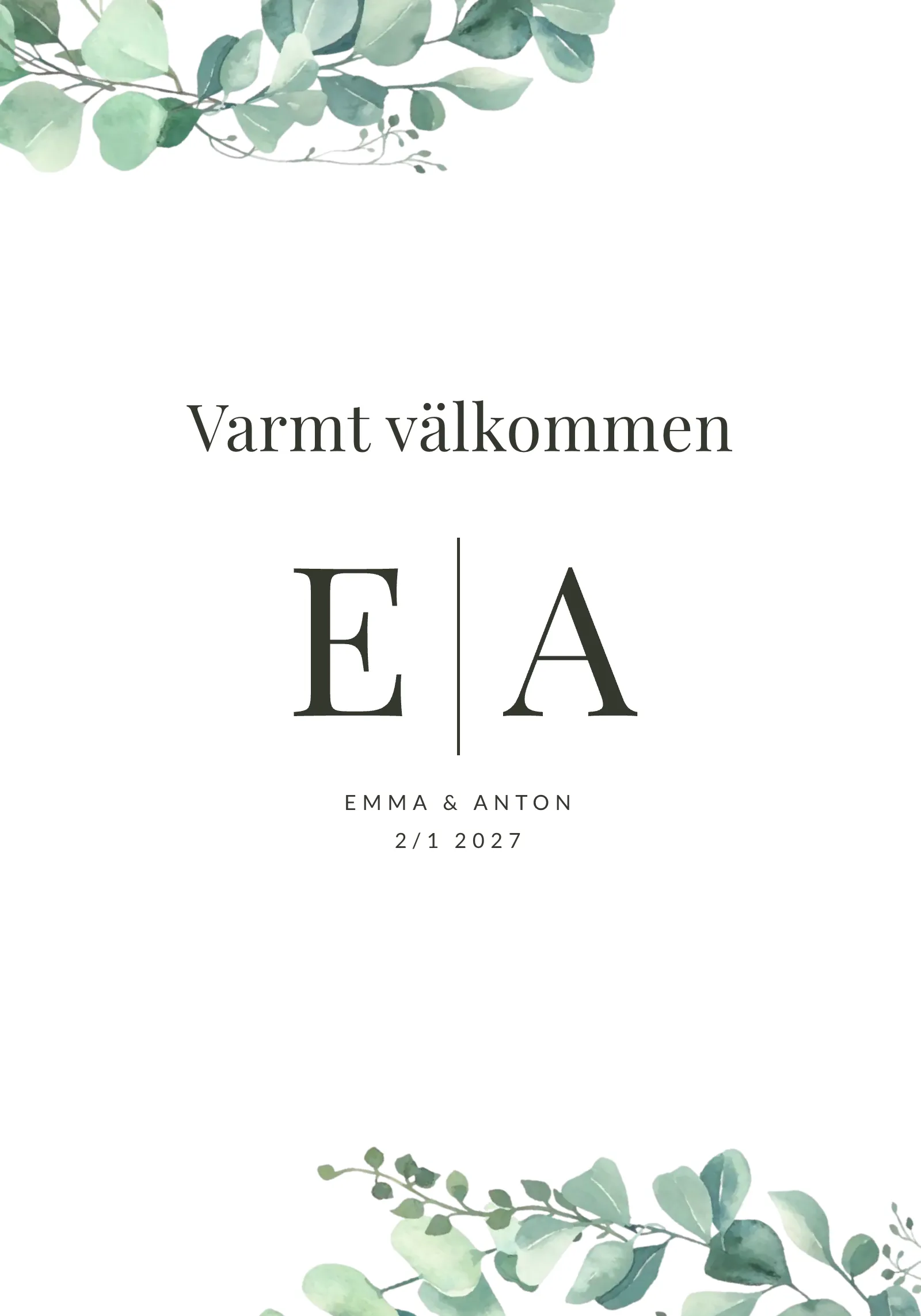 Välkomstskylt till bröllop - Flora