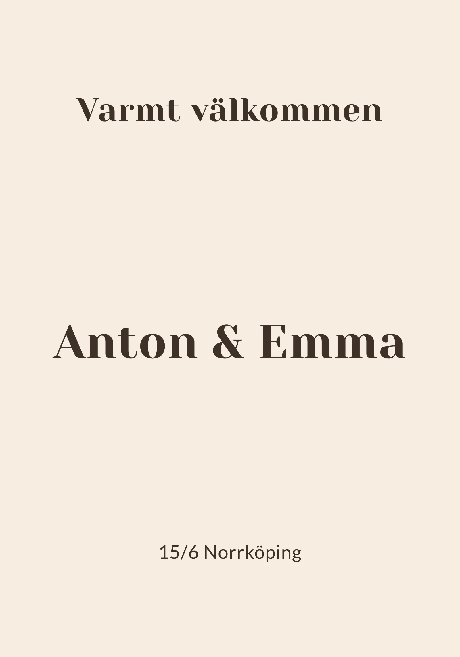 Välkomstskylt till bröllop - Hazel