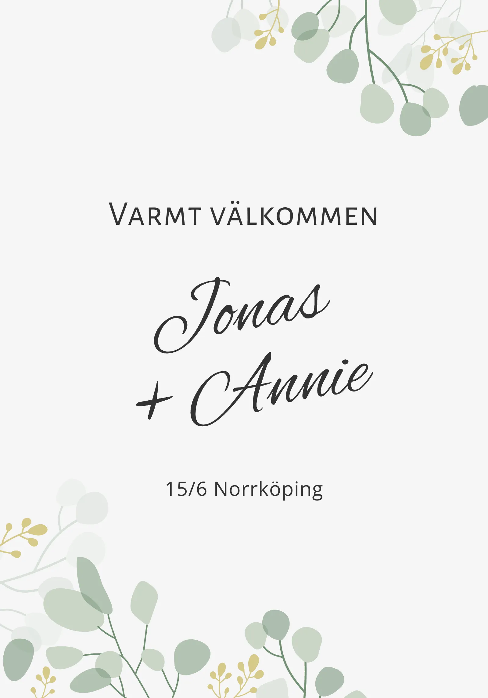 Välkomstskylt till bröllop - Meadow
