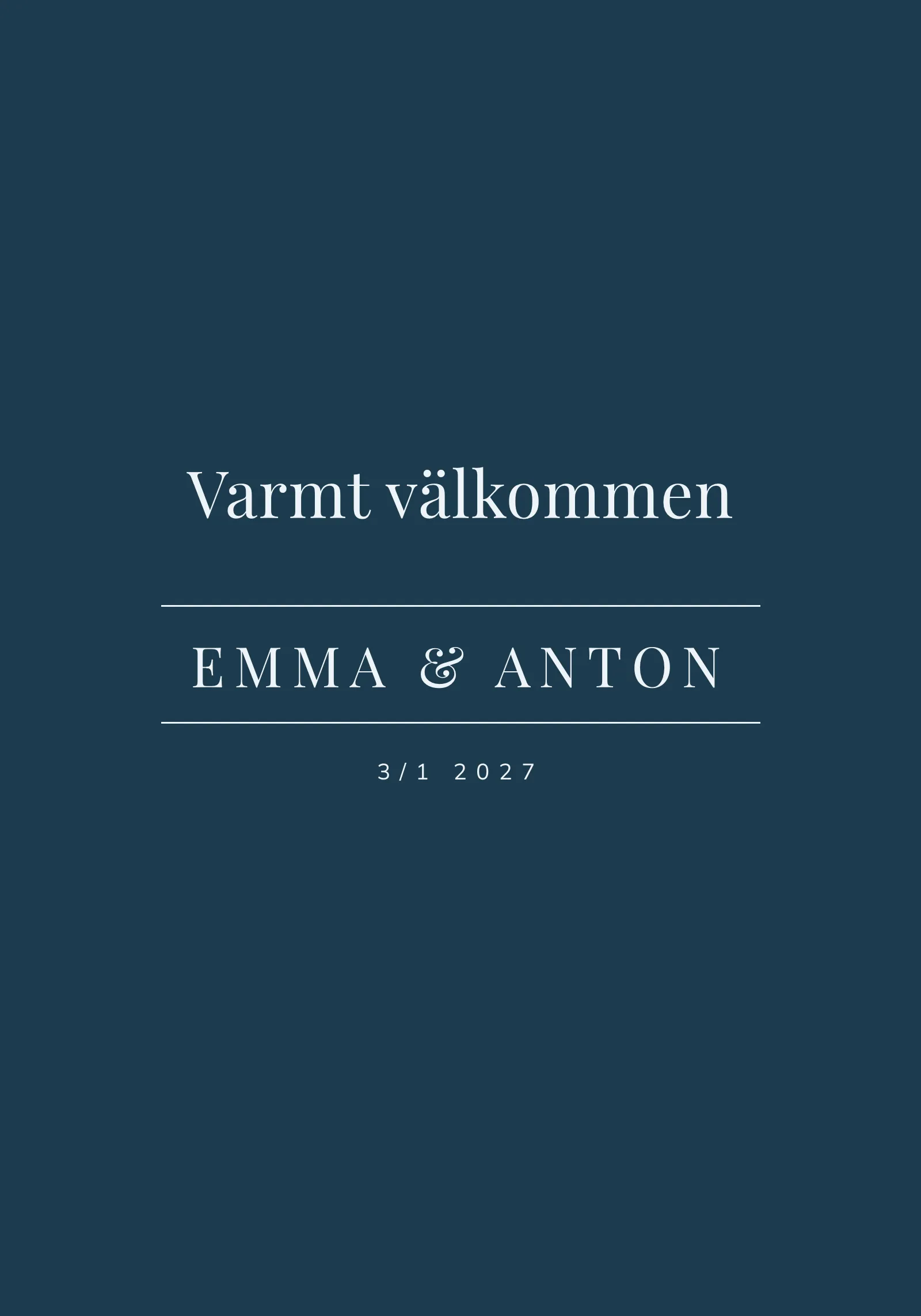 Välkomstskylt till bröllop - Monarch