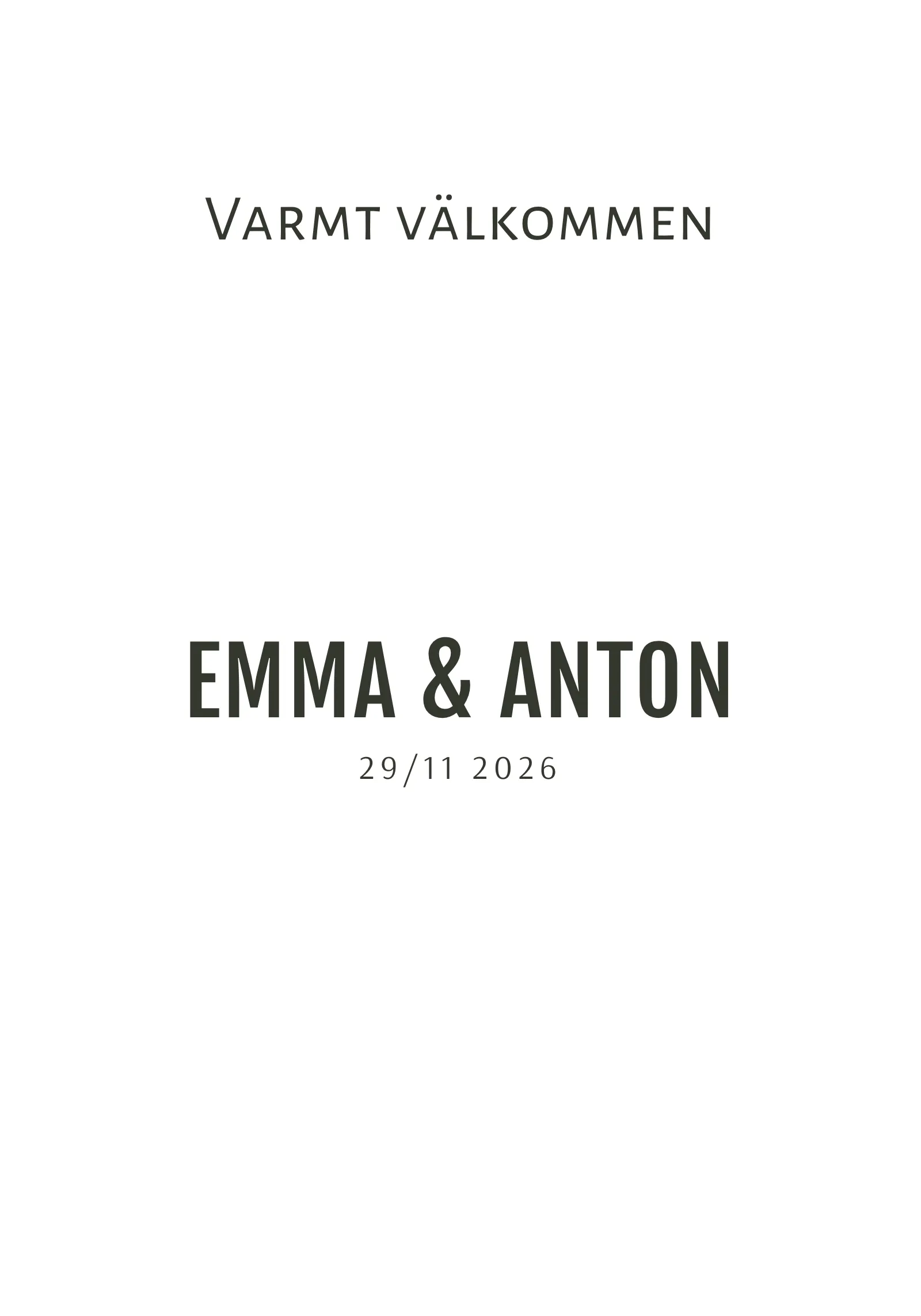 Välkomstskylt till bröllop - Toast